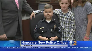Boy With Cancerous Brain Tumor Sworn In As Honorary Torrance Police Officer