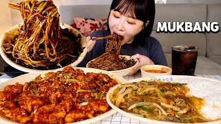 빡세게 청소하고 난 후 먹는 짜장면🔥 유니 짜장면, 잡채밥, 깐풍기까지 배터지게 먹방♥️ Jjajangmyun, Japchae bap, Ganpengji MUKBANGㅣASMR