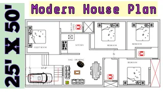 25' x 50' feet 4BHK House Plan East face| modern 1250 sqft design | 25x50 Home Design