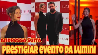 Andressa Suita em festa de inauguração da Lumini estética em Curitiba no Paraná e REVELA emoções