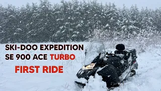 First Ride With The Ski Doo Expedition SE 900 Turbo. Off Trail / Fields In a Snow Storm. 2022 / 2023