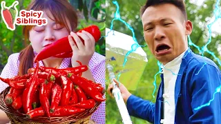 The Squid Game of Erya and Goudan || Spicy Food Pranks || TikTok Funny MUKBANG || SpicySiblings2021