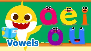 Learn Vowels | Fun ABC Phonics | English songs | 15-Minute Learning with Baby Shark