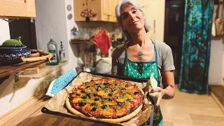 Simple Vegan Pizza idea with what we had at Home | Picking Walnuts Morning Ritual these days | Ep. 1