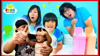 3 Color Mystery Slime Art Challenge!!!!! [REACTION] Ryan ToysReview