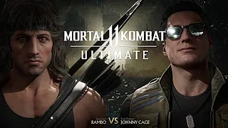 Mortal kombat 11 - rambo (survivor) vs johnny cage (very hard)