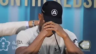 ANTHONY JOSHUA BREAKS DOWN CRYING IN POST FIGHT PRESS CONFERENCE AFTER LOSS TO USYK