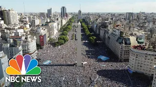 Watch: Huge Crowds In Buenos Aires Celebrate Argentina's World Cup Win