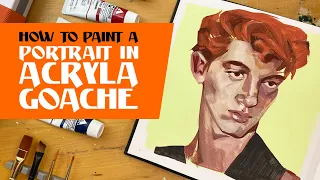 How to Paint a Portrait in Acryla Gouache | Step by Step
