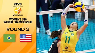BRA vs. USA - Full Match | Round 2 | Women's U20 Volleyball World Champs 2021