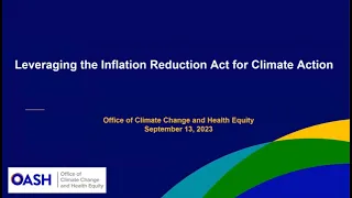 US HHS, Office of Climate Climate and Healthy Equity (OCCHE)