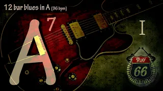 Beginner Guitar Practice | 12 Bar Blues in A - 96BPM