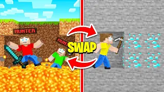 HUNTERS SWAP PLACE With SPEEDRUNNER! (Minecraft)