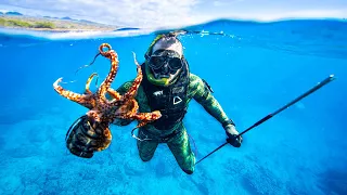 Intelligent OCTOPUS Catch & Cook On REMOTE Beach!! (Black Ink Surprise)