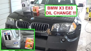 BMW X3 E83 Oil Change  How to change the oil on a BMW X3 2.5 3.0 Engine