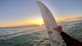 Sunset Surf at Scarborough with New Board (POV SURF)