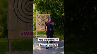 Which is your favorite? #throwingaxe #axethrowing #trickshots #watl #bullseye