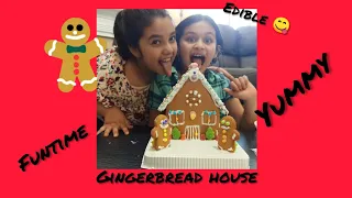 gingerbread house/edible gingerbread house/yummy 😋/fun time/playdate/Christmas time 🎄/holidays time