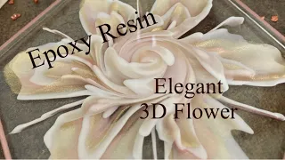 #188 Elegant 3D Flowers in white, gold and rosegold - englisch