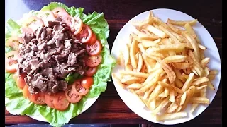 Asian Food  Videos, Khmer food cooking - Beef with Salad #106