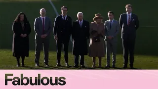 Moment Charles and Camilla meet Ryan Reynolds and Rob McElhenney on football club visit
