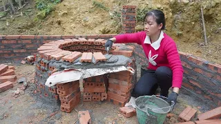 TIMELAPSE: START to FINISH make a 2 in 1 wood stove simple beautiful from red brick and cement