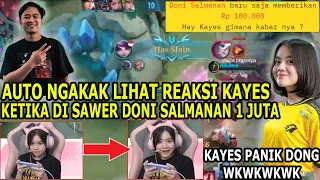 KALI INI DONI SALMANAN NYAWER KAYES 1 JUTA , KAYES LANGSUNG PANIK WKWK , NGAKAK LIHAT REAKSI NYA!!