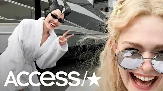 Angelina Jolie & Elle Fanning Pose For Silly Selfies On The Set Of 'Maleficent 2' | Access