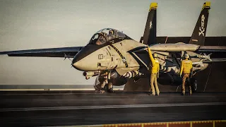 F-14 Tomcat carrier operations in the Pacific Ocean, 1994. (DCS)