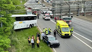 Officials: Bus driver, students hurt after charter buses crash on I-85 in Gaston County