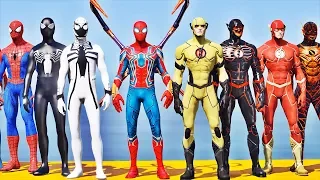Team SPIDER MAN vs Team FLASH - GTA V Mods - Spider-Man vs Flash