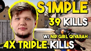 s1mple 39Kills w/ NIP Girl Qiyarah on Mirage - 4x Triple Kills & Quadro Kills - FACEIT 5V5 RANKED