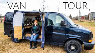 STEALTH VAN TOUR | Camper Van Conversion Built For Safety and Simplicity By Solo Female Traveler