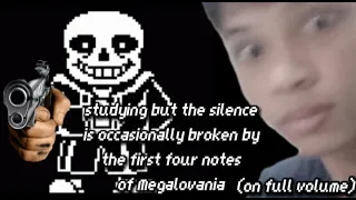 studying but the silence is occasionally broken by the first four notes of Megalovania (not a masoch