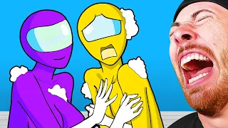 Reacting to Among Us vs Mommy Long Legs! (FUNNY Among Us Animations)