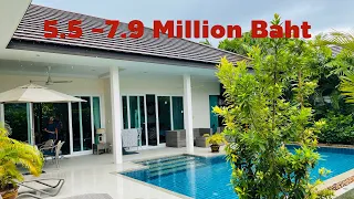 EP 105 Luxury Pool Villa 5 Min To Beach Hua Hin Thailand 5.5 -7.9 Million Baht บ้านพูลวิลล่า 5.5