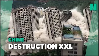 En Chine, les images spectaculaires de 15 immeubles détruits en même temps