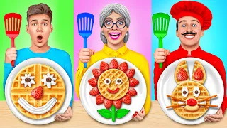 Já vs Babička Kuchařská Výzva | Úžasné Kuchyňské Hacky  Multi DO Challenge