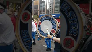 Sons Of Ulster FB (Shankill) taking Dale hostage at Belfast City Hall 12th July return parade part2.