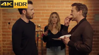 Chris Evans, Robert Downey Jr & Elizabeth Olsen - Tony Steals The Last Donut (4k HDR) Sub Español