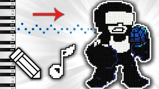 What Tankman Sounds Like on Piano - Draw and Listen - MIDI Art - How To Draw - Pixel Art - FNF