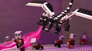 Attack Ender Dragon - Lego Stop Motion | Minecraft Animation
