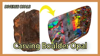 Cutting Queensland Boulder Opal Using Carving Tools