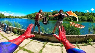 SPIDER-MAN vs THIEF IN REAL LIFE (Action Parkour POV Chase)