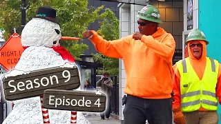 Scary Snowman Goes To Columbus Ohio - You Laugh You Win