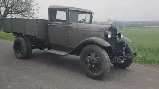 soviet wwii truck GAZ AA driving