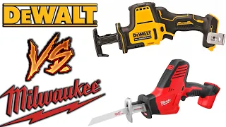 Milwaukee VS DeWALT - Best Compact Reciprocating Saw Test (surprising results)