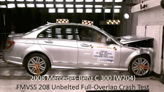 2008-2009 Mercedes-Benz C-Class (C 300 - W204) FMVSS 208 Unbelted Full-Overlap Crash Test