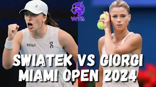 Iga Swiatek vs Camila Giorgi Extended Highlights - Miami Open Tennis 2024 Round 2 Set 1