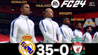 WHAT HAPPEN IF MESSI, RONALDO, MBAPPE, NEYMAR, HAALAND PLAY TOGETHER ON REAL MADRID VS LIVERPOOL